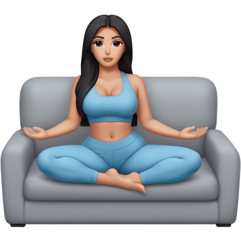 hyper-realistic kim kardashian in yoga pants on couch emoji