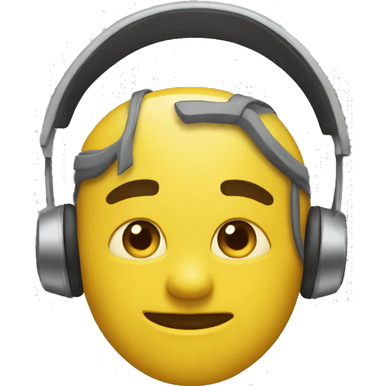 a yellow gy with headphone emoji