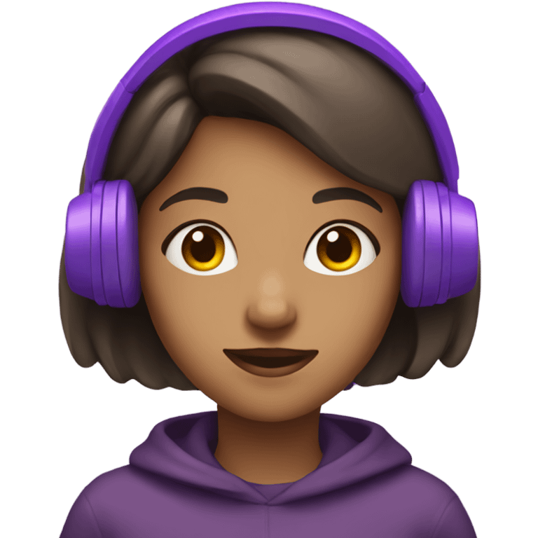 a girl in with purple headphones emoji