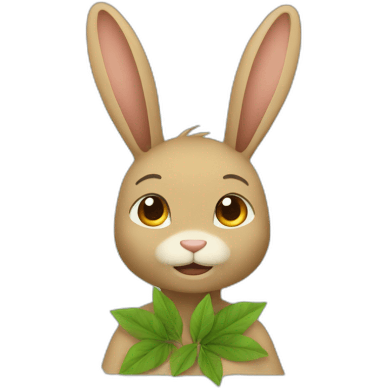 Avatar version lapin avec des feuille emoji