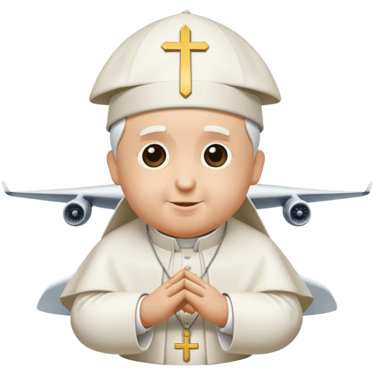 airplane with a pope hat emoji