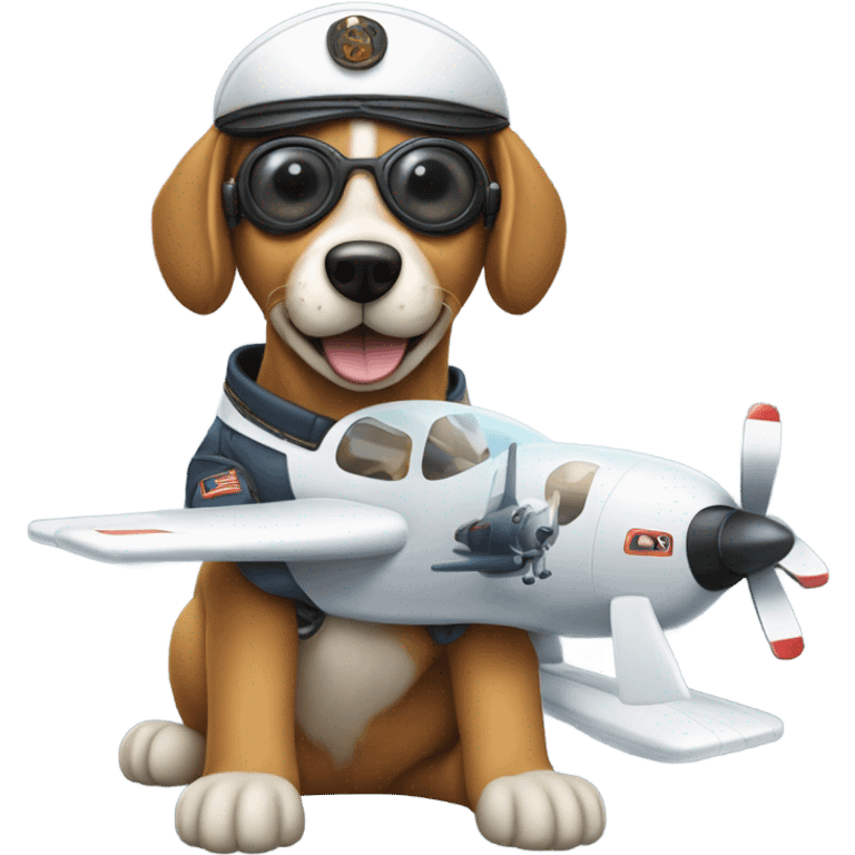 Dog flying plane  emoji