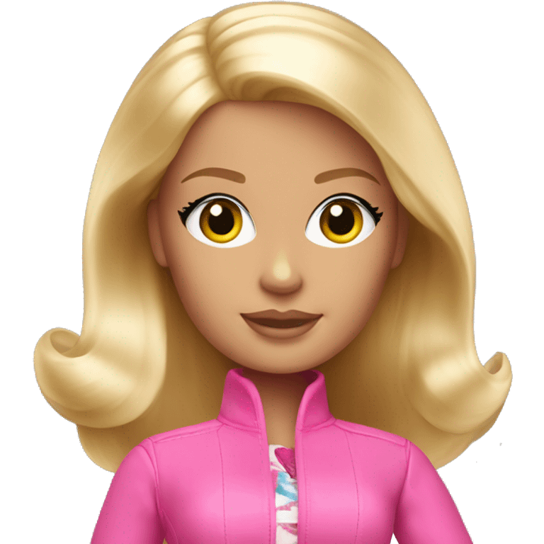 Blond barbie with pink clothes  emoji