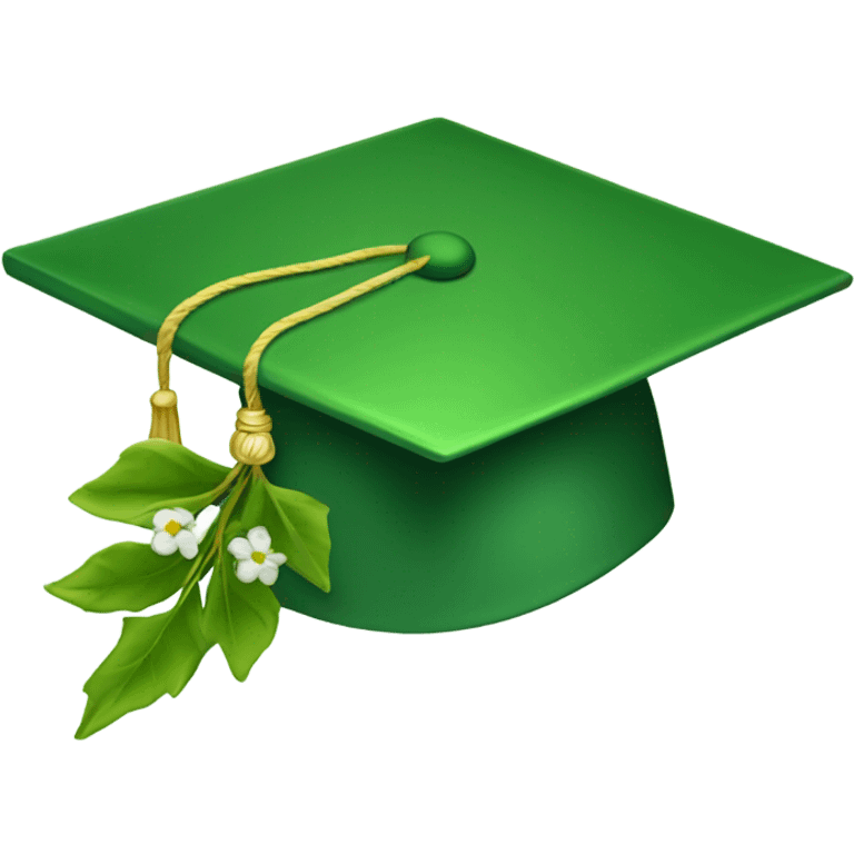 Green aesthetic graduation cap emoji