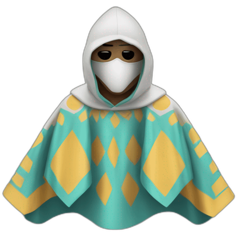 Masked poncho man emoji