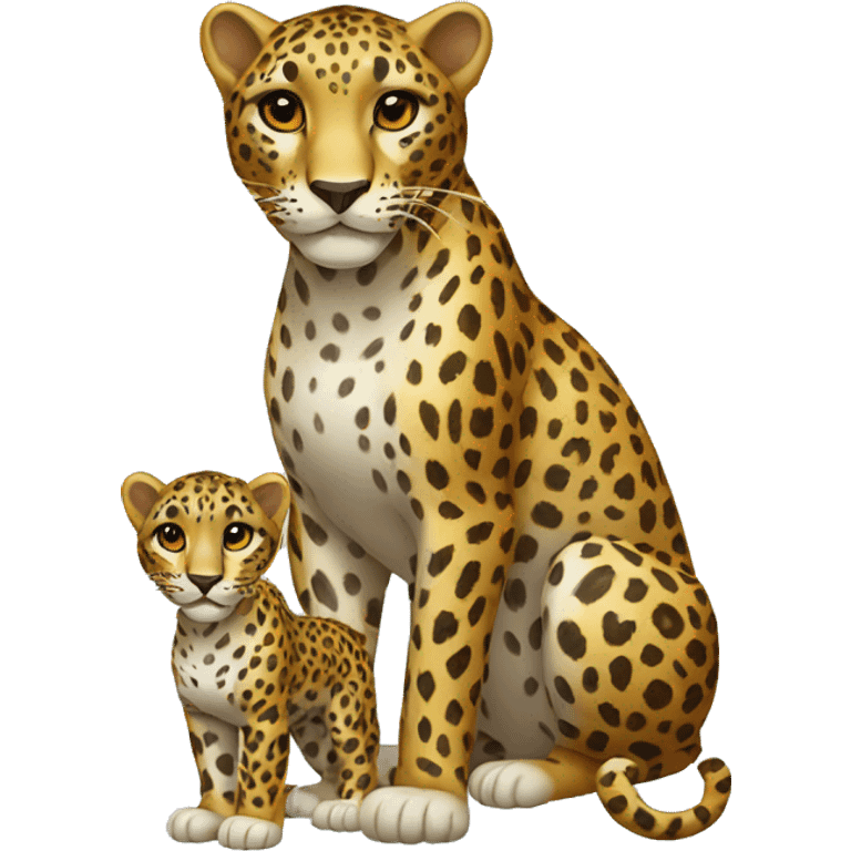 small and big leopard emoji