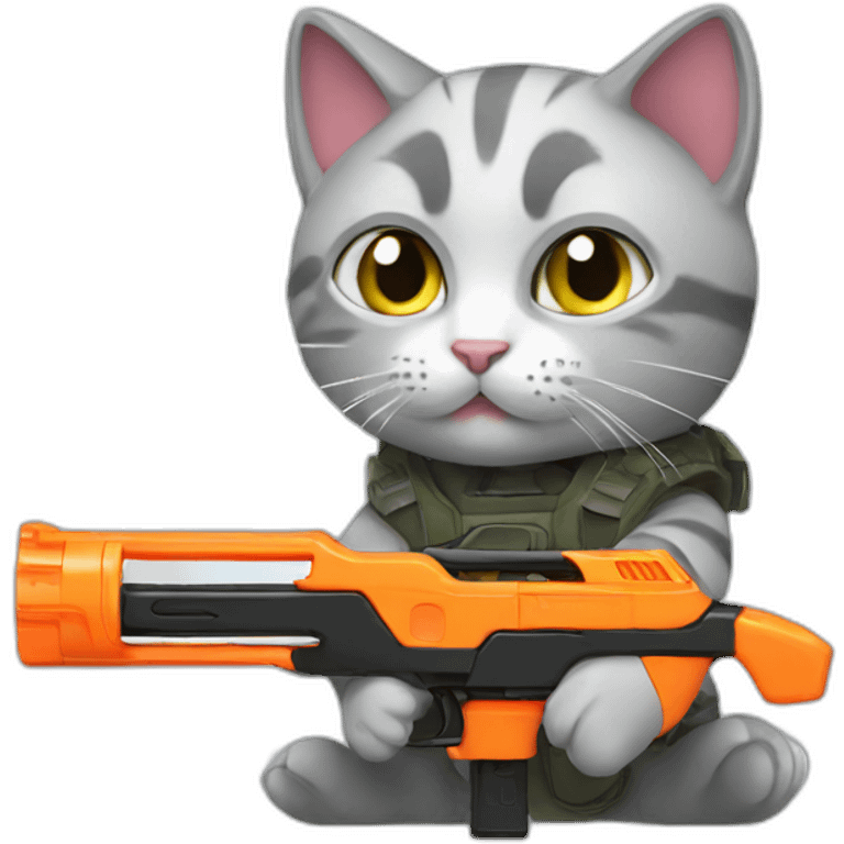 cat with nerf gun emoji