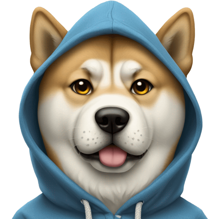 akita wearing a hoodie that has the word king wrote on it  emoji