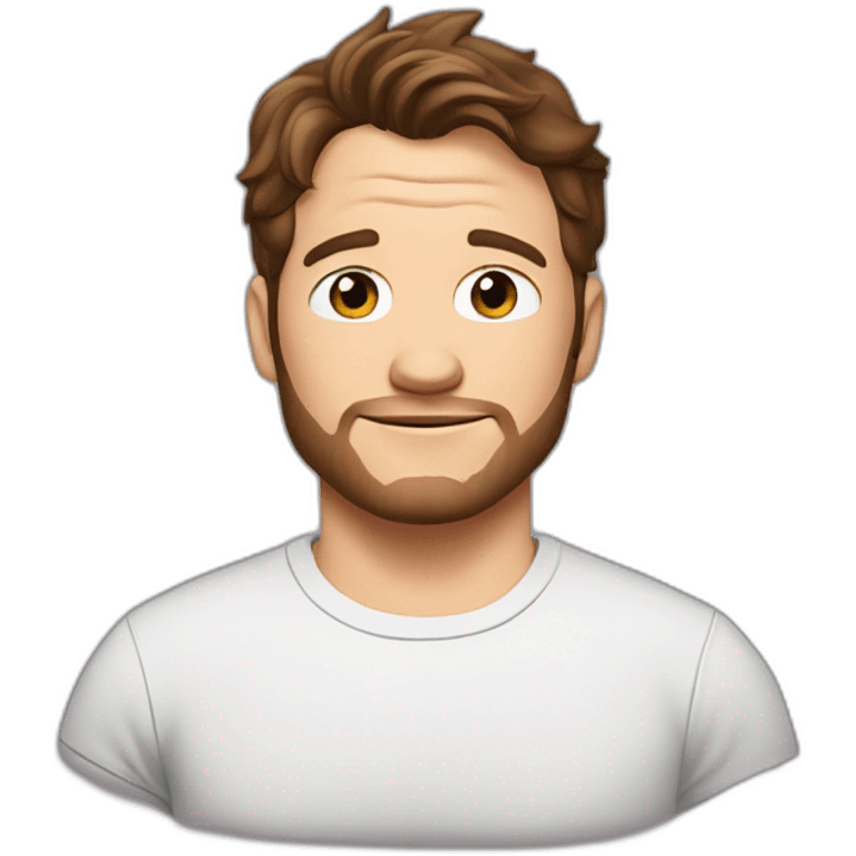 Chris Pratt brunette cartoon wearing t-shirt emoji