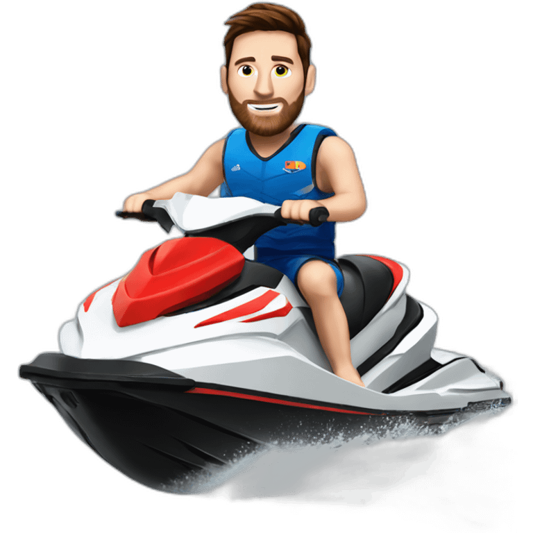 Messi on the jet ski emoji