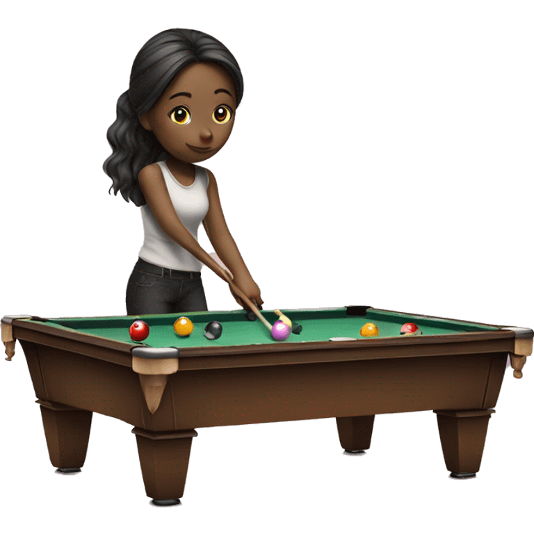 Girl playing pool emoji