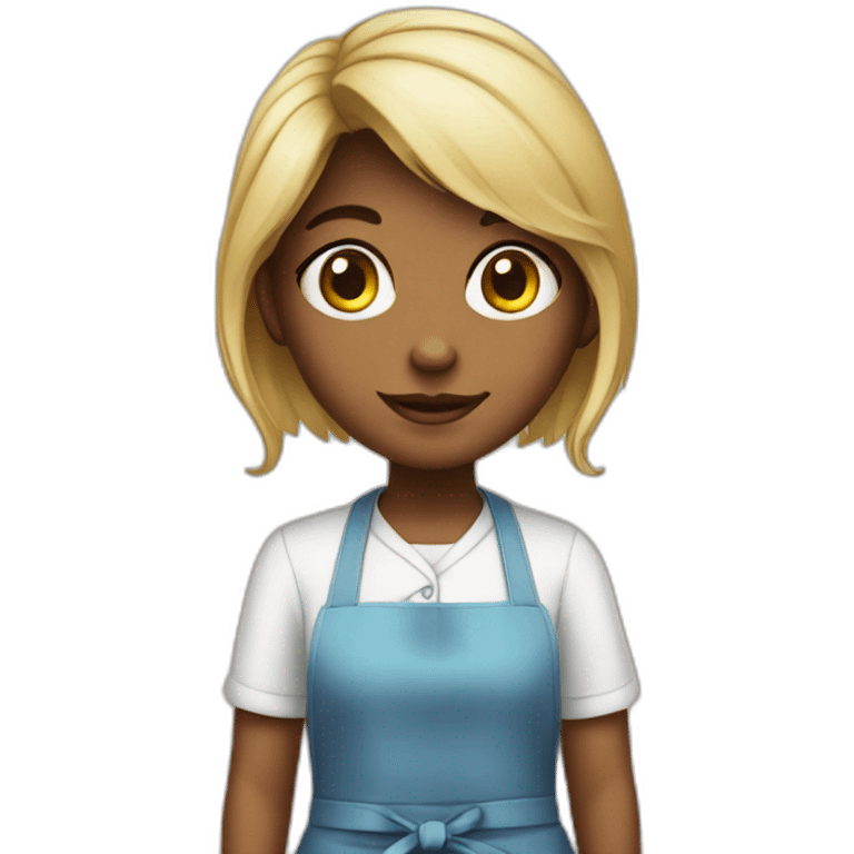 Cute girl in apron emoji