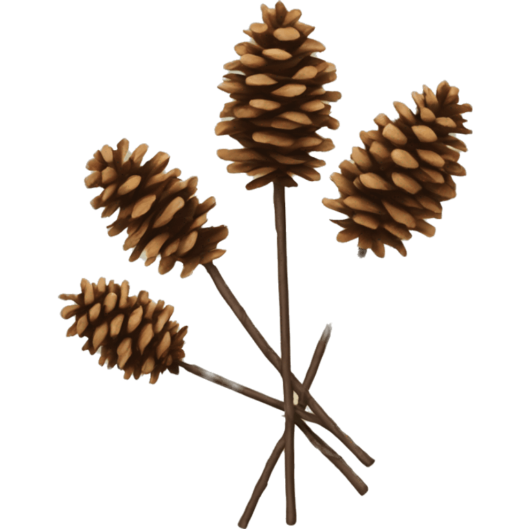 Bouquet of pine cones on sticks emoji