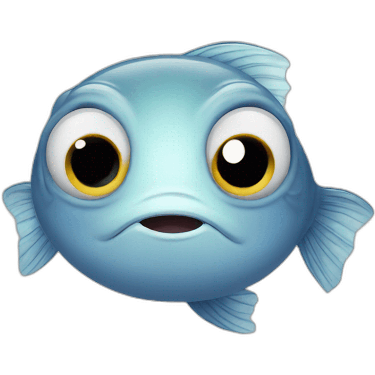 Unhappy fish emoji