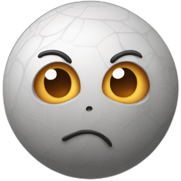 3d sphere with a cartoon Spider skin texture with big thoughtful eyes emoji