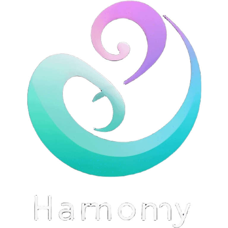 Create a unique emoji-style logo representing 'Harmony UI,' a UI component library for the Symfony ecosystem. The logo should feature a modern, minimalistic design with smooth gradients and a harmonious color palette. Incorporate subtle references to UI elements (such as buttons, sliders, or cards) while maintaining a sleek, professional look. The emoji should feel friendly yet sophisticated, symbolizing ease of use and seamless integration. Consider Symfony’s branding (black and white with elegant curves) but with a fresh, visually appealing twist. emoji