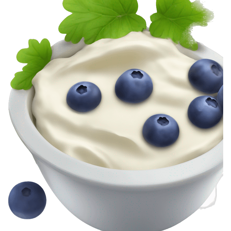 yoghurt bowl with grapes and blueberries emoji