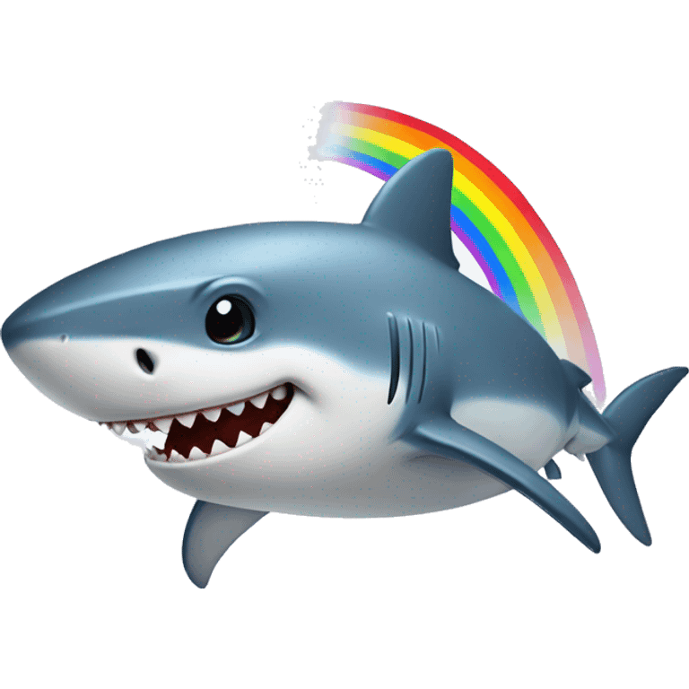 shark with a bow and rainbo emoji