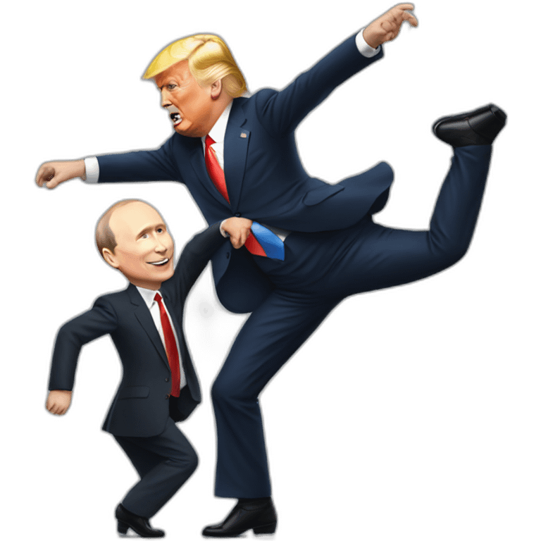 Putin dancing with Trump emoji