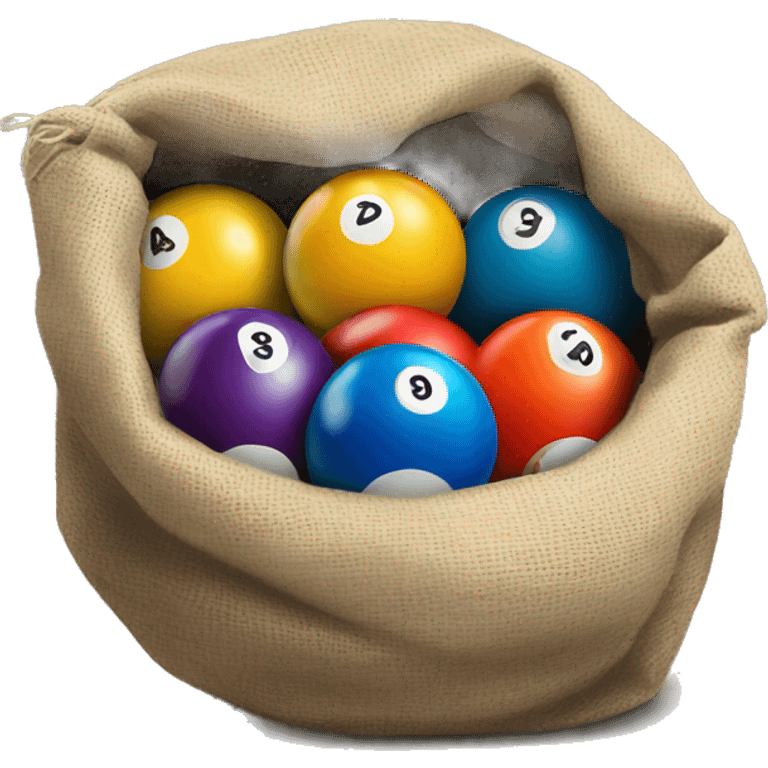 2 pool balls in sack emoji