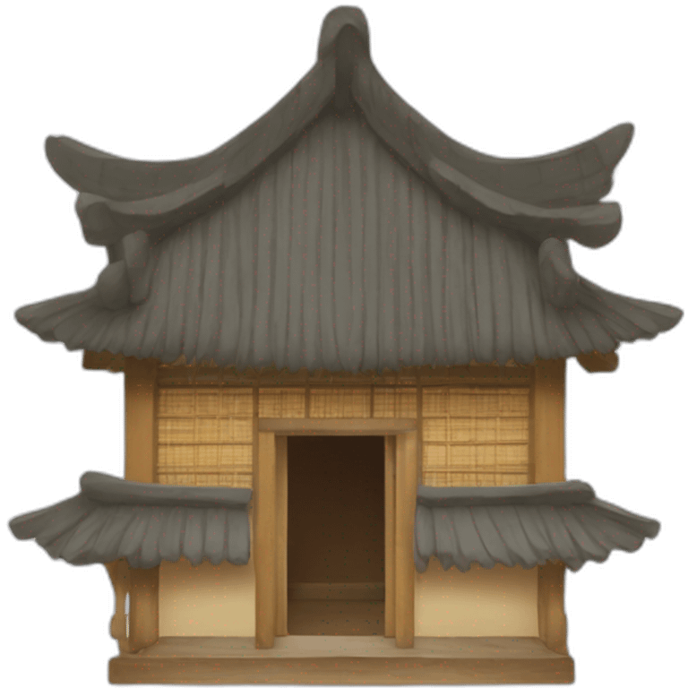 a Chinese-style hut with a thatched roof emoji