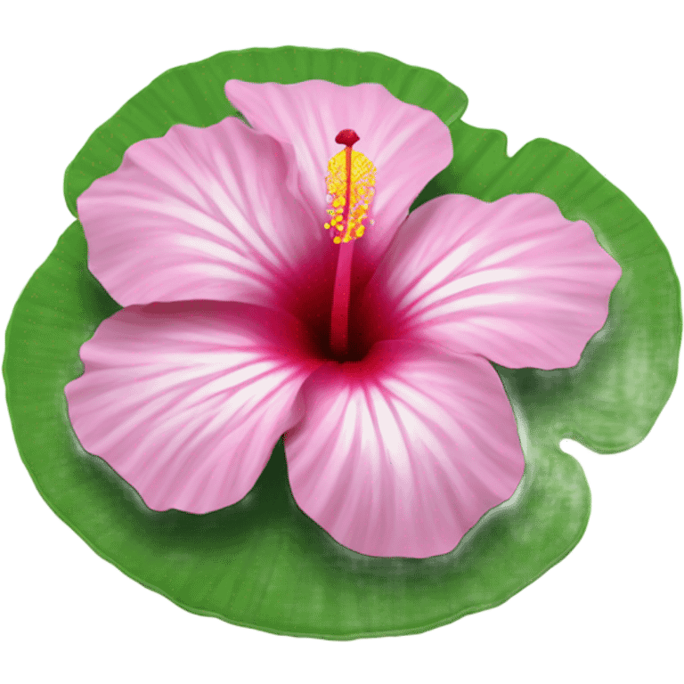 Hibiscus flower on lily pad emoji