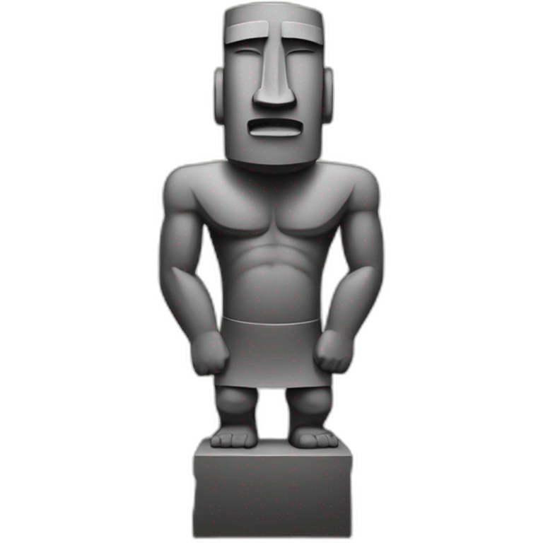 Moai statue working out emoji