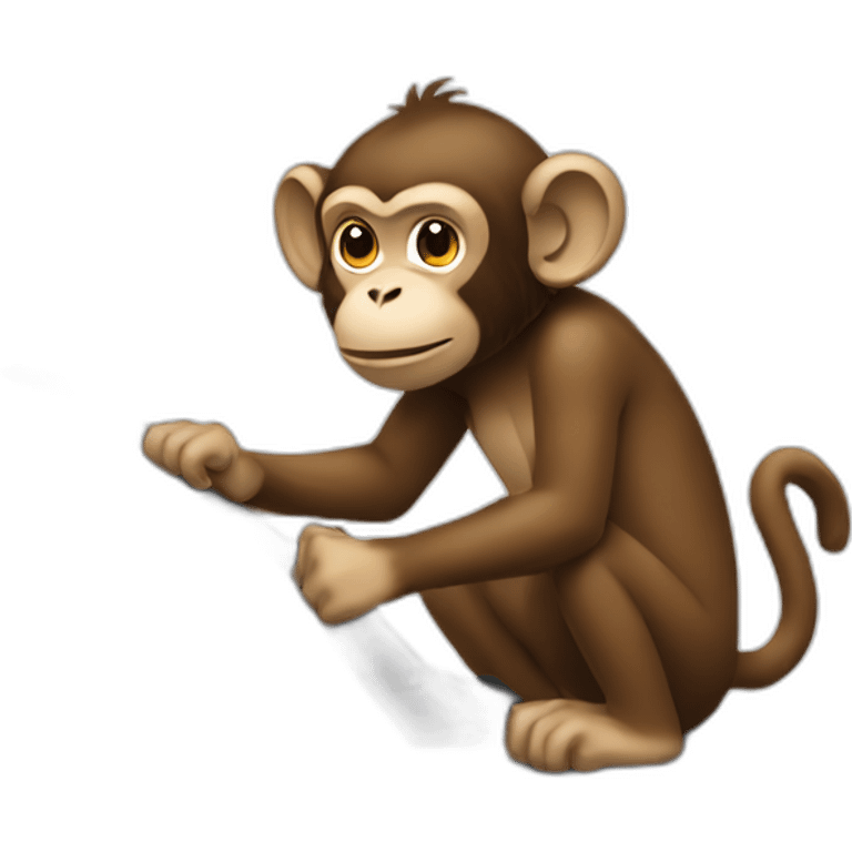 a monkey working on a car emoji