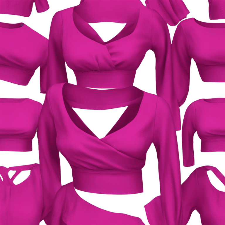 Realistic magenta cut out silk crop top blouse. emoji