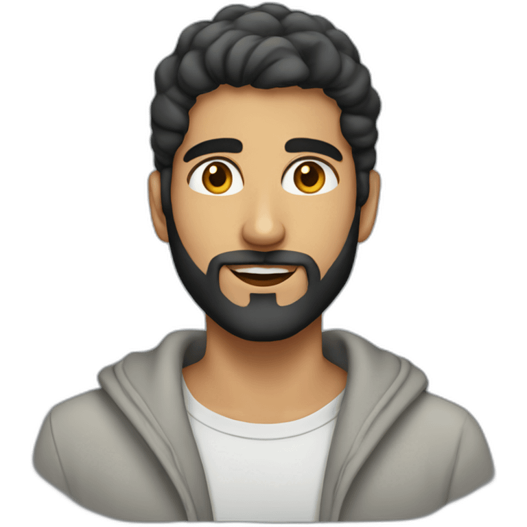 young Arab man with a thick beard emoji