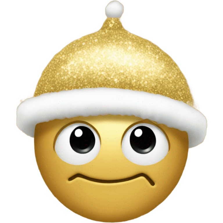 Happy new year gold glitter sign emoji