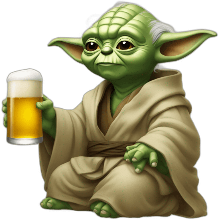 Yoda qui boie une biere emoji