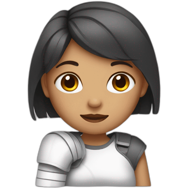 Girl with a broken arm in a cast emoji