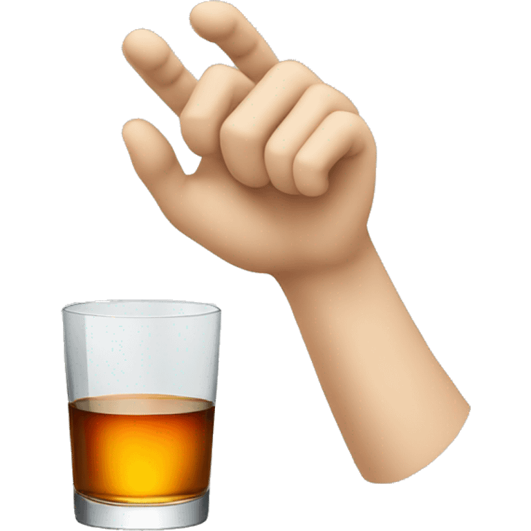 white hand with glass of whiskey emoji