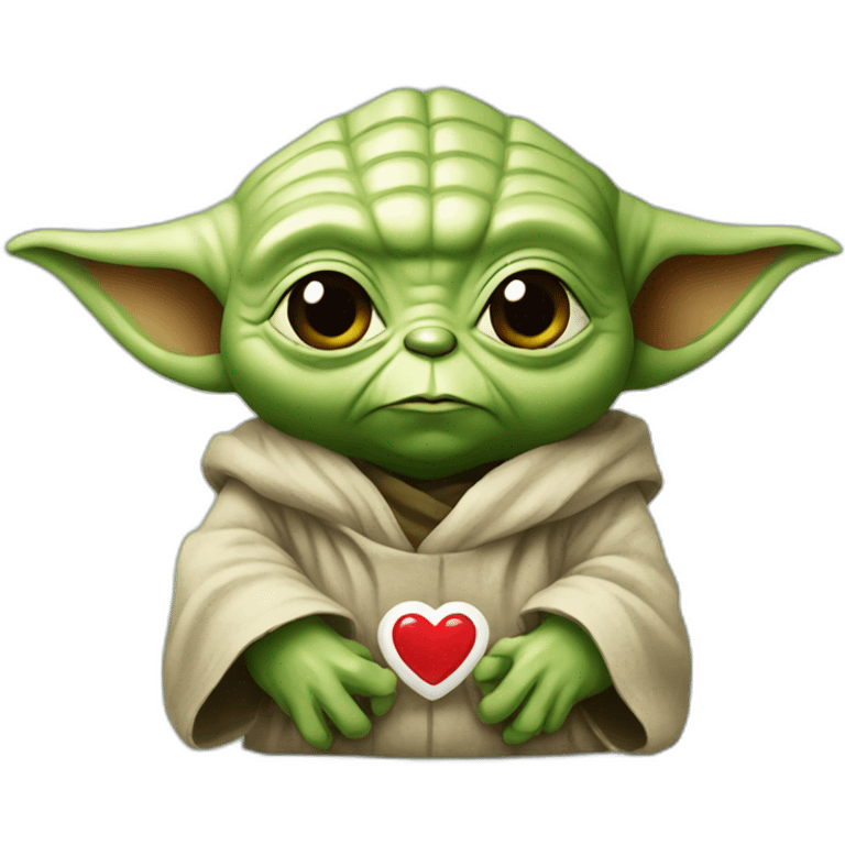 Yoda with a heart emoji