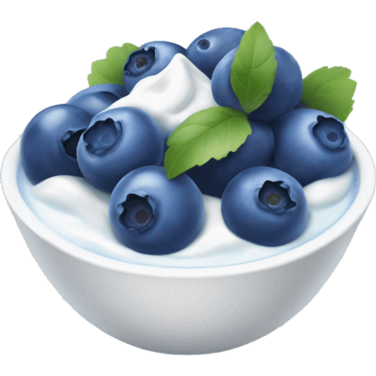 Blueberries in a bowl filled with yogurt emoji