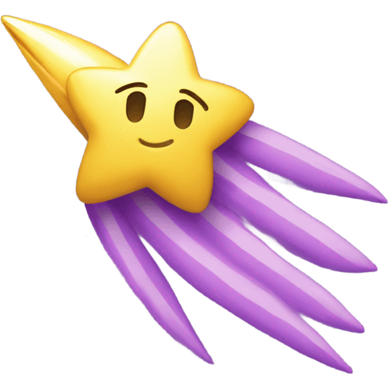 light purple shooting star, stars emoji