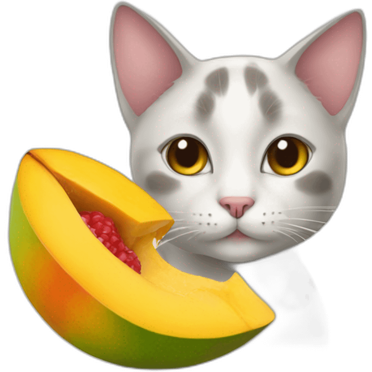 cat with mango emoji