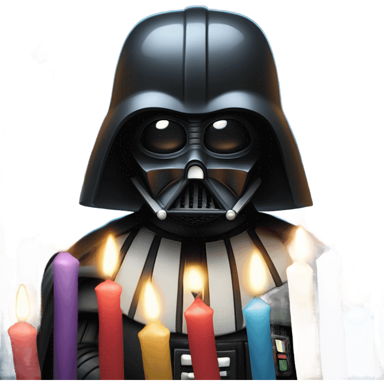 Darth Vader birthday party with candles  emoji