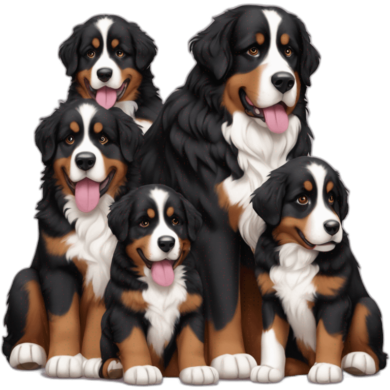 bernese mountain dog mum and 7 puppies emoji