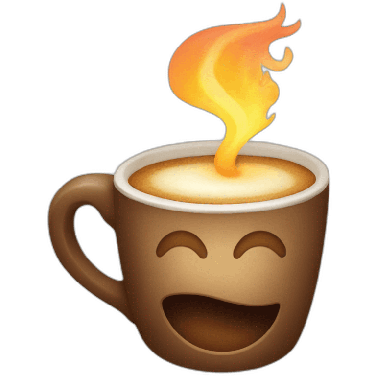 A flame with cup-of-coffee emoji