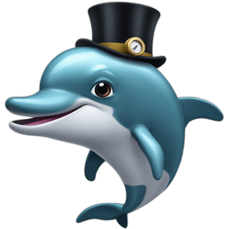 A dolphin with a monocle emoji