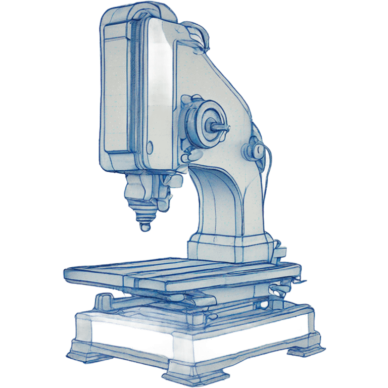 outline of a machine in blueprint drawing emoji