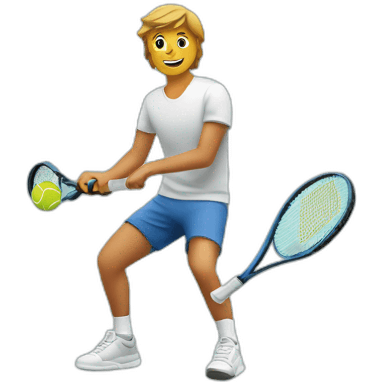 Personne qui joue au tennis avec un chat emoji