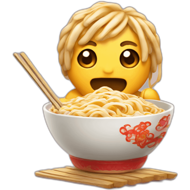 chinois eating ramen emoji