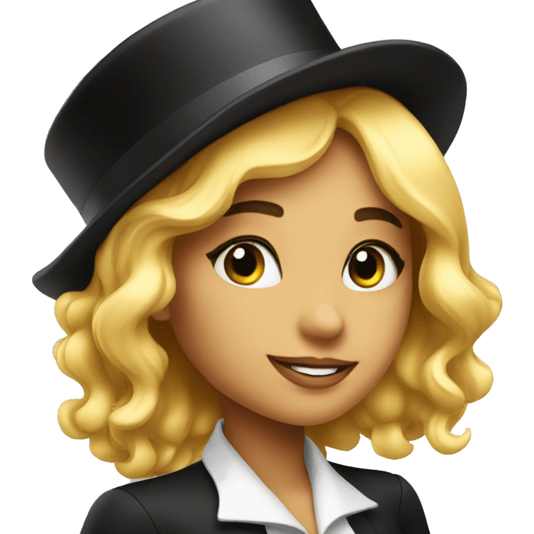 A beautiful girl with the top hat  emoji