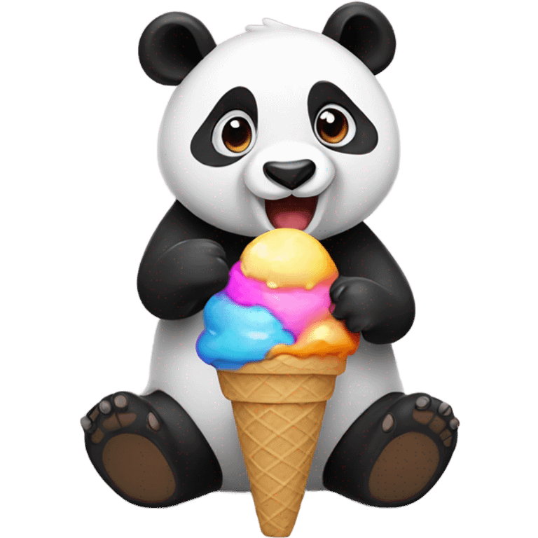 Panda eating ice cream emoji