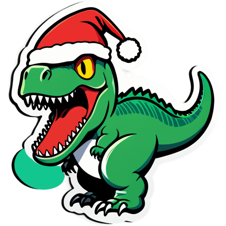 Trex in chrismas emoji