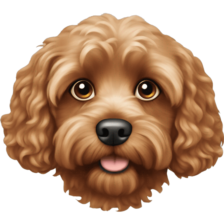 Brown cavapoo emoji