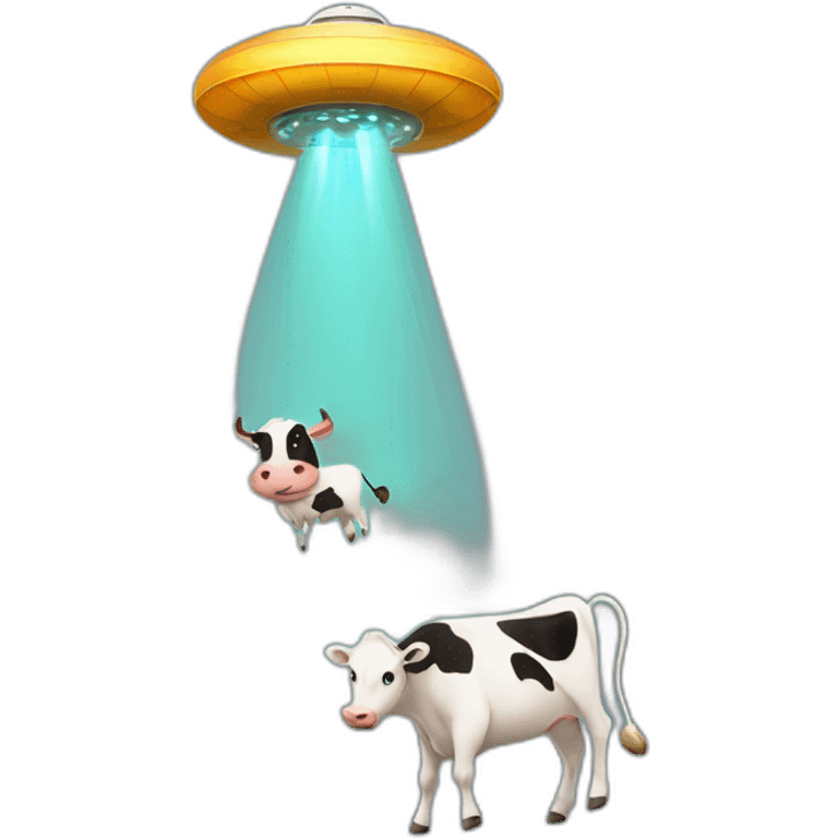 UFO abducting a cow  emoji